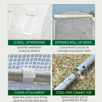 Outsunny 26' x 10' x 6.6' Large Walk in Tunnel Greenhouse Garden Plant Seed Green House Premium Steel Frame(m-5)