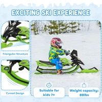 Soozier Kids Snow Racer Sleds with Padded Rubber Seat, Green(m-7)