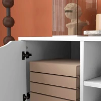 HOMCOM TV Stand with 2 Storage Cabinet Stand for TV's up to 50" for Living Room Office, Storage Entertainment Center, White(m-10)