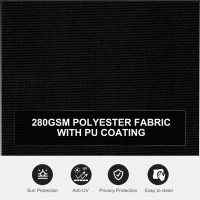 Outsunny 20' Double Retractable Patio Side Awning Garden Sun Shade with UV-Fighting Screen, Auto Pull-Back Function, & Steel Frame, Outdoor or Indoor Use, Black(m-4)