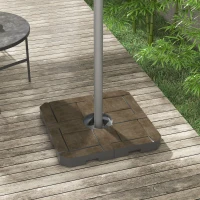 Outsunny Offset Umbrella Base Weight Set, Fillable Outdoor Umbrella Weights, 175 lb. with Water or 230 lb. with Sand, Brown(m-10)