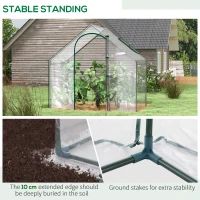 Outsunny 6 x 3.3 x 5.5ft Portable Garden Greenhouse Mini Flower Plant Growing Tent Outdoor Warm House Transparent PVC Tunnel Shed(m-5)