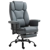 Vinsetto Swivel Reclining Office Chair with Ergonomic with Footrest, Grey(m-11)