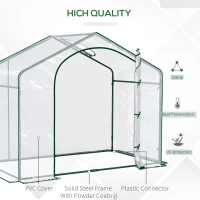 Outsunny 6 x 3.3 x 5.5ft Portable Garden Greenhouse Mini Flower Plant Growing Tent Outdoor Warm House Transparent PVC Tunnel Shed(m-4)