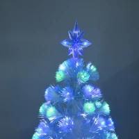 HOMCOM 6FT Artificial Tree Multi-Colored Pre-Lit Home Christmas Decoration  White(m-9)