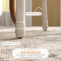 HOMCOM Dining Chairs Set of 2, French Vintage Style Kitchen Chairs with PU Leather Upholstery and Wooden Legs for Dining Room(m-6)