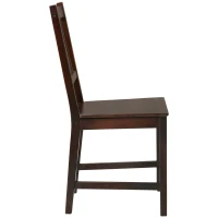 HOMCOM Wooden Dining Chairs Set of 2, Kitchen Chairs with Slat Back, Solid Structure for Living Room and Dining Room, Coffee(m-10)