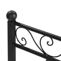 Outsunny 3.3FT Classic Garden Bridge with Safety Railings Arc Footbridge Decorative Pond Bridge for Backyard Creek Stream, Black(m-9)