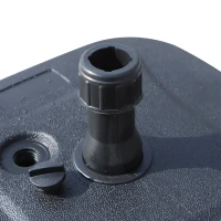 Outsunny Market Patio Umbrella Base Outdoor Parasol Holder Water or Sand Self-Filled Black(m-9)