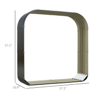 Outsunny Wood Shed Galvanized Steel Firewood Storage Rack with Rubberized Edge for Safety, 4.7' x 1.4' x 4.7'(m-3)