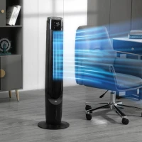 HOMCOM 42'' Evaporative Air Cooler, Ice Cooling Fan with 3 Speeds, 4 Modes, 12 Hour Timer, LED Display and Remote Control for Bedroom, Office or Living Room, Black(m-10)