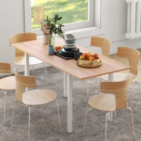 HOMCOM Extending Kitchen Table For Six, Expandable Dining Table for Small Spaces, Folding Dining Table, Natural(m-1)