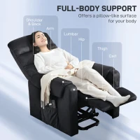 HOMCOM Lift Chair for Elderly, Massage Recliner Chair with 8 Vibration Points, Footrest, Remote Control, Side Pockets, Black(m-9)