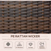 Outsunny Outdoor Rattan Wicker Lounge Chair with Footrest & Soft Cushion for Patio, Garden, Backyard, Khaki(m-4)