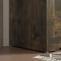 HOMCOM 39.4 Inches Storage Chest, Storage Trunk with 2 Safety Hinges, Wooden Box for Living Room, Brown Wood Grain(m-10)