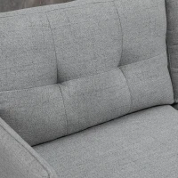 HOMCOM 55" Loveseat Sofa, Linen Love Seat w/ S spring, Steel Legs and Button Tufting, Small Couch for Living Room, Grey(m-9)
