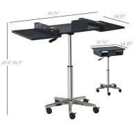 HOMCOM Mobile Laptop Computer Desk Expandable Home Office Table Workstation with Wheels(m-3)