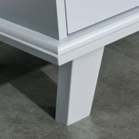 HOMCOM Storage Cabinet with Fretwork Doors and Shelf, Modern Freestanding Sideboard, Buffet, Grey(m-9)