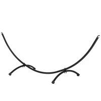 Outsunny 10' Hammock Stand with Steel Frame, Hammock Chair Stand Only for Garden, Camping, Picnic, Outdoor, Patio, Black(m-11)