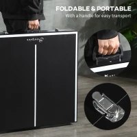 Soozier Mini Folding Table Tennis Table with Aluminium Frame, Portable Outdoor Ping Pong Table with Net for Indoor Outdoor Garden Camping, Black(m-4)
