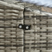 Outsunny Convertible Rattan Daybed Sectional, Light Grey(m-9)