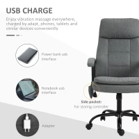 Vinsetto Executive Massage Office Chair with 2-Point Lumbar Massage, USB Power, Adjustable Height, Padded Headrest, Armrest, Grey(m-4)