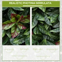 Outsunny 12PCS Artificial Boxwood Wall Panels 20" x 20" Photinia Serrulata Privacy Fence Screen Faux Hedge Greenery Backdrop for Home Garden Backyard Balcony(m-4)