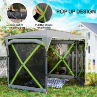 Outsunny 11 x 11ft Pop Up Camping Gazebo, Screen Tent House with Removable Roof Cover, Roll-up Wind Panels for Camping, Backyard(m-4)