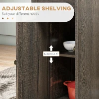 HOMCOM Triple-Cabinet Rolling Kitchen Island on Wheels, Kitchen Cart with Storage Shelf Adjustment, Rolling Utility Cart(m-6)