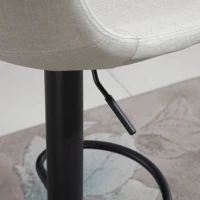 HOMCOM Adjustable Bar Stools, Swivel Bar Height Chairs Barstools Padded with Back for Kitchen, Counter, and Home Bar, Set of 2, Cream White(m-9)