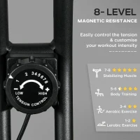 Soozier Foldable Exercise Bike Indoor Stationary Bike w/ 8-Level Magnetic Resistance LCD Screen Phone Holder for Home Gym Black(m-6)