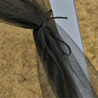 Outsunny 10'x10' Outdoor Canopy Tent, Slant Leg Sun Shelter with Mesh Sidewalls, Patio Tents for Parties, Grey(m-7)