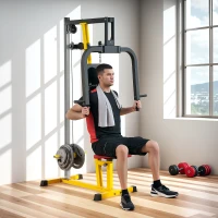 Soozier Chest Fly and Chest Press Machine for Back, Pectoral, Rear Deltoid and Shoulder Training, Yellow(m-9)