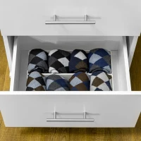 HOMCOM Chest of Drawers, Dresser with 6 Drawers for Bedroom, 6 Drawer Dresser for Living Room, White(m-9)