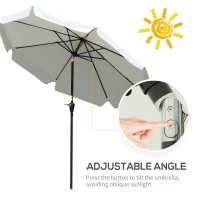 Outsunny 8.5 ft Outdoor Market Table Umbrella, Round Patio Umbrella with Tilt and Crank for Garden, Backyard, Deck, Cream White(m-4)