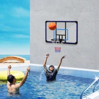 Soozier Wall Mounted Basketball Hoop, Mini Hoop with 45" x 29" Shatter Proof Backboard, Durable Rim and All-Weather Net for Indoor and Outdoor Use(m-7)