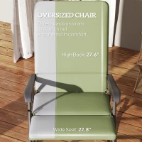 Outsunny Outdoor Rocking Chairs Set of 2, Folding Rocking Chair Set, 400 lbs. Capacity, Wide Seat, Padded High Back, Dark Green(m-5)