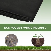 Outsunny Garden Bed with 2 Planter Box and Non-woven Fabric Liner for Backyard, Patio, 96" x 24" x 10", Grey(m-6)