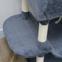 PawHut 81" Large Cat Tree w/ Scratching Posts, Condos, Beds, Hammocks, Jumping Platforms, Toy Balls, Rope Cat Toy, Dark Grey(m-10)
