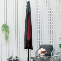 Outsunny Waterproof Patio Umbrella Cover, 300D Banana Parasol Protector with Zipper for Outdoor Garden, Patio, Dark Grey(m-6)