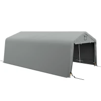 Outsunny Carport 12' x 20' Portable Garage, Heavy Duty Car Port Canopy with Ventilation Windows and Large Roll-up Door, Gray(m-11)
