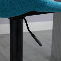 HOMCOM Adjustable Bar Stools, Swivel Bar Height Chairs Barstools Padded with Back for Kitchen, Counter, and Home Bar, Set of 4, Blue(m-9)