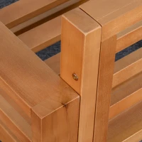 Outsunny 4 Seater L Shaped Patio Furniture Set, Wood Outdoor Sectional Sofa Conversation Set with Coffee Table and Cushions for Garden, Backyard, Porch and Poolside, Grey(m-7)