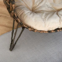 PawHut 20.5" Weaved Cat Bed, Elevated Hand-woven Braided Banana Leaf Kitten House Condo with Cushion, Brown(m-8)