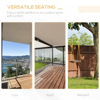 Outsunny 2-Seater Hanging Porch Swing Outdoor Patio Swing Chair Seat with Slatted Build and Chains, 440lbs Weight Capacity, White(m-7)