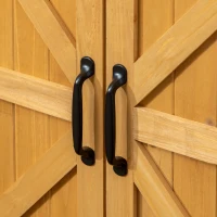 Outsunny Outdoor Storage Cabinet & Potting Table, Wooden Gardening Bench with Patio Cabinet and Magnetic Doors(m-9)