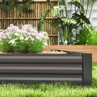 Outsunny Galvanized Raised Bed, 8' x 4' x 1' Metal Planter Box, Outdoor Garden Box with Open Bottom for Flower Herb Vegetable(m-10)