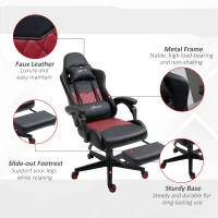 Vinsetto Racing Gaming Chair Diamond PU Leather Office Gamer Chair High Back Swivel Recliner with Footrest, Lumbar Support, Adjustable Height, Black(m-7)