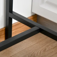 HOMCOM 3 Piece Bar Table and Chairs, Industrial Dining Table Set for 2, Counter Height Kitchen Table with Bar stools, Breakfast Table Set for 2 for Small Space, Natural(m-9)