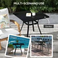 Outsunny Rectangle Patio Dining Table for 4 People with Steel Legs, Metal Tabletop for Garden, Backyard, Lawn, Balcony, Black(m-6)